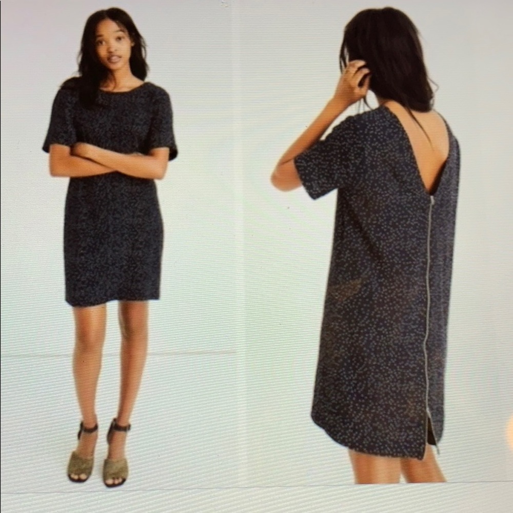 NWT Madewell Zip Back Dress In Dot Scatter 2